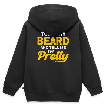 Barbes Dire Barbe Drôle Barbe Cadeau Barbe - Sweat Premium à capuche zippé enfant bio - noir - Dos - AI Model Kid Male (0cm)