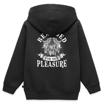 Barbes Dire Barbe Drôle Barbe Cadeau Barbe - Sweat Premium à capuche zippé enfant bio - noir - Dos - AI Model Kid Male (0cm)