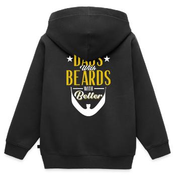 Barbes Dire Barbe Drôle Barbe Cadeau Barbe - Sweat Premium à capuche zippé enfant bio - noir - Dos - AI Model Kid Male (0cm)