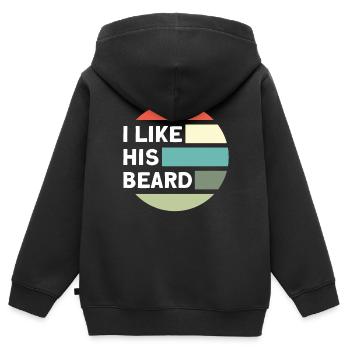 Barbes Dire Barbe Drôle Barbe Cadeau Barbe - Sweat Premium à capuche zippé enfant bio - noir - Dos - AI Model Kid Male (0cm)