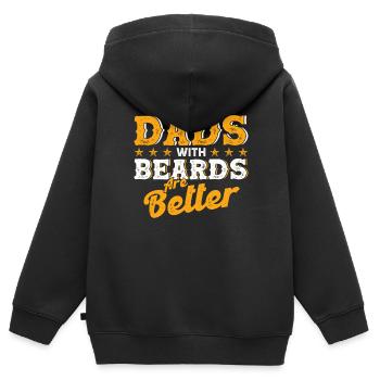 Barbes Dire Barbe Drôle Barbe Cadeau Barbe - Sweat Premium à capuche zippé enfant bio - noir - Dos - AI Model Kid Male (0cm)