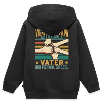 Vierfacher Papa Nachwuchs Vater 4 Kinder - Kinder Premium Organic Zip Hoodie - Schwarz - Hinten - AI Model Kid Male (0cm)