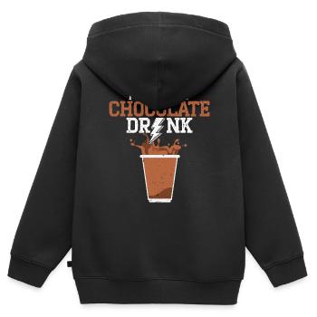 Angetrieben durch Schokoladengetränk Choco Drink Geschmack - Kinder Premium Organic Zip Hoodie - Schwarz - Hinten - AI Model Kid Male (0cm)