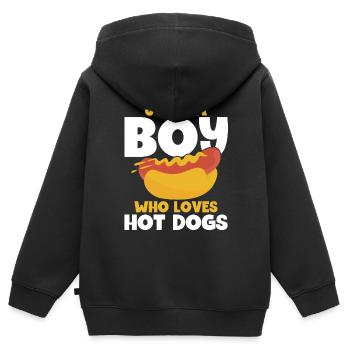 Hotdog Food Lover Hotdogs Contest Hotdog-verkäufer - Kinder Premium Organic Zip Hoodie - Schwarz - Hinten - AI Model Kid Male (0cm)