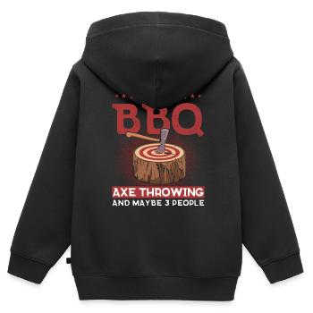 Axt Werfer Axt Werfen Axt Geschenk - Kinder Premium Organic Zip Hoodie - Schwarz - Hinten - AI Model Kid Male (0cm)