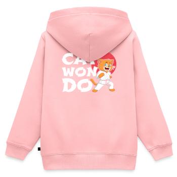 Catwondo MMA Mixed Martial Arts Taekwondo Katze - Kinder Premium Organic Zip Hoodie - Rosa - Hinten - AI Model Kid Female (0cm)