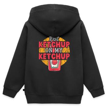 Geben Sie Ketchup auf meinen Ketchup-Food-Liebhaber-Feinschmecker - Kinder Premium Organic Zip Hoodie - Schwarz - Hinten - AI Model Kid Male (0cm)
