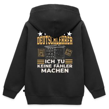 Ich Bin Deutschlehrer Schule Grammatik Grammatiker - Kinder Premium Organic Zip Hoodie - Schwarz - Hinten - AI Model Kid Male (0cm)