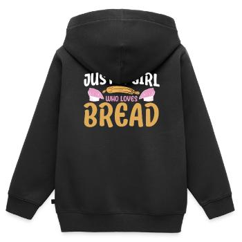 Bread Baking Gift Bakery Quote Baker - Kids Premium Organic Zip-up Hoodie - black - Back - AI Model Kid Male (0cm)