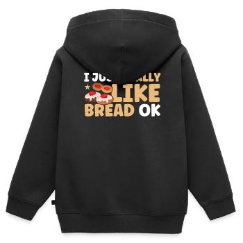 Bread Baking Gift Bakery Quote Baker - Kids Premium Organic Zip-up Hoodie - black - Back - AI Model Kid Male (0cm)