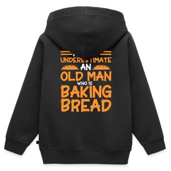 Bread Baking Gift Bakery Quote Baker - Kids Premium Organic Zip-up Hoodie - black - Back - AI Model Kid Male (0cm)