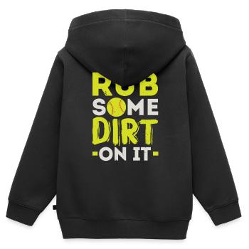 Rub Some Dirt On It Softball Player Pitcher - Kids Premium Organic Zip-up Hoodie - black - Back - AI Model Kid Male (0cm)