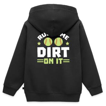 Rub Some Dirt On It Softball Player Pitcher - Kids Premium Organic Zip-up Hoodie - black - Back - AI Model Kid Male (0cm)