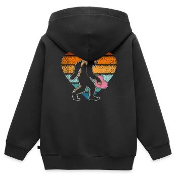 Valentinstag Herztag Amor Bigfoot Gläubiger - Kinder Premium Organic Zip Hoodie - Schwarz - Hinten - AI Model Kid Male (0cm)