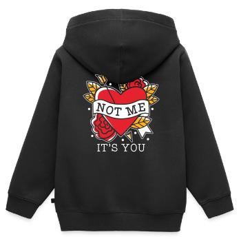 Valentinstag Herztag Amor Liebe Beziehung - Kinder Premium Organic Zip Hoodie - Schwarz - Hinten - AI Model Kid Male (0cm)