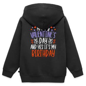 Valentinstag Herztag Amor Liebe Beziehung - Kinder Premium Organic Zip Hoodie - Schwarz - Hinten - AI Model Kid Male (0cm)