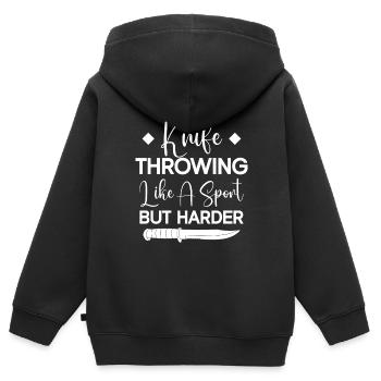 Lanceur de couteaux Disque Lanceur de couteau cadeau - Sweat Premium à capuche zippé enfant bio - noir - Dos - AI Model Kid Male (0cm)