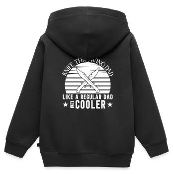 Lanceur de couteaux Disque Lanceur de couteau cadeau - Sweat Premium à capuche zippé enfant bio - noir - Dos - AI Model Kid Male (0cm)