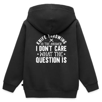 Lanceur de couteaux Disque Lanceur de couteau cadeau - Sweat Premium à capuche zippé enfant bio - noir - Dos - AI Model Kid Male (0cm)
