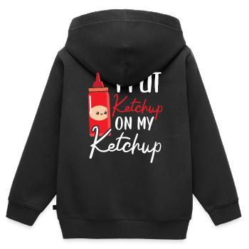 Ich lege Ketchup auf meine Ketchup Lover Gewürze - Kinder Premium Organic Zip Hoodie - Schwarz - Hinten - AI Model Kid Male (0cm)