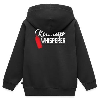 Gewürze Food Lover Tomatenketchup Flüsterer - Kinder Premium Organic Zip Hoodie - Schwarz - Hinten - AI Model Kid Male (0cm)