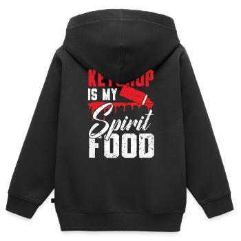 Ketchup ist mein Spirit Food Lover Gewürze - Kinder Premium Organic Zip Hoodie - Schwarz - Hinten - AI Model Kid Male (0cm)