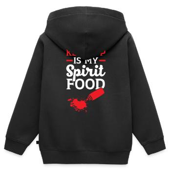 Ketchup ist mein Spirit Food Lover Gewürze - Kinder Premium Organic Zip Hoodie - Schwarz - Hinten - AI Model Kid Male (0cm)