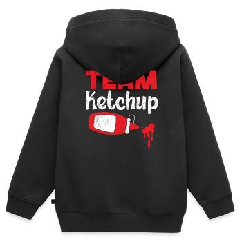 Team Ketchup Gewürze Food Lover Tomatenketchup - Kinder Premium Organic Zip Hoodie - Schwarz - Hinten - AI Model Kid Male (0cm)