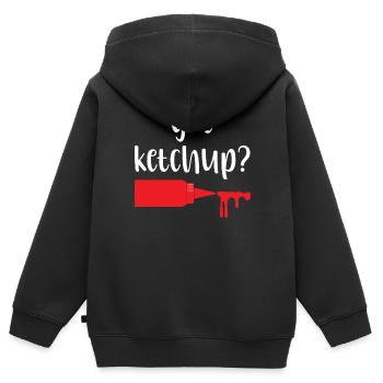 Habe Ketchup Gewürze Essen Liebhaber Tomaten Ketchup - Kinder Premium Organic Zip Hoodie - Schwarz - Hinten - AI Model Kid Male (0cm)