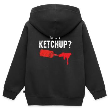 Habe Ketchup Gewürze Essen Liebhaber Tomaten Ketchup - Kinder Premium Organic Zip Hoodie - Schwarz - Hinten - AI Model Kid Male (0cm)