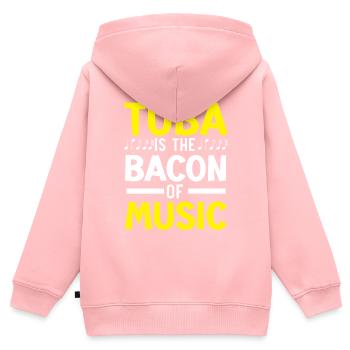 Tuba ist der Speck der Musik Liebhaber Musiker - Kinder Premium Organic Zip Hoodie - Rosa - Hinten - AI Model Kid Female (0cm)