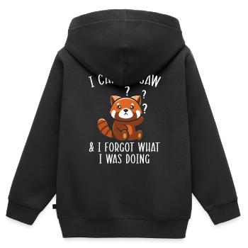 Ich kam, sah und vergaß, was ich tat - Kinder Premium Organic Zip Hoodie - Schwarz - Hinten - AI Model Kid Male (0cm)
