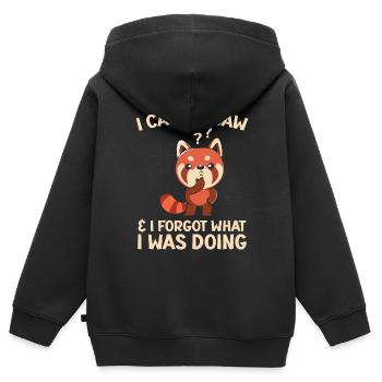 Ich kam, sah und vergaß, was ich tat - Kinder Premium Organic Zip Hoodie - Schwarz - Hinten - AI Model Kid Male (0cm)