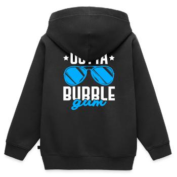 Outta Kaugummi-Liebhaber-Kaugummi-Gummi-Nahrung - Kinder Premium Organic Zip Hoodie - Schwarz - Hinten - AI Model Kid Male (0cm)