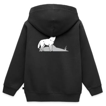 Wolf-Kaugummi-Liebhaber-Kaugummi-Gummi-Nahrung - Kinder Premium Organic Zip Hoodie - Schwarz - Hinten - AI Model Kid Male (0cm)