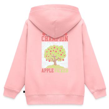 Weltmeister Apfelpflücker Apfelfruchtliebhaber - Kinder Premium Organic Zip Hoodie - Rosa - Hinten - AI Model Kid Female (0cm)
