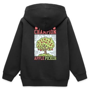 Weltmeister Apfelpflücker Apfelfruchtliebhaber - Kinder Premium Organic Zip Hoodie - Schwarz - Hinten - AI Model Kid Male (0cm)