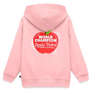 Weltmeister Apfelpflücker Apfelfruchtliebhaber - Kinder Premium Organic Zip Hoodie - Rosa - Hinten - AI Model Kid Female (0cm)