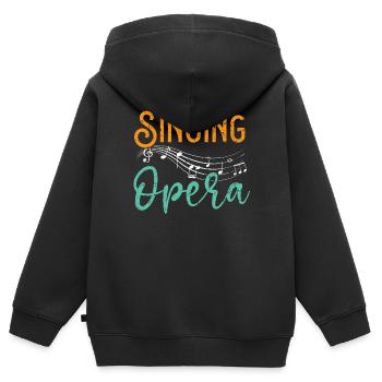 Chant Musique d’opéra Voix Théâtre Chanteur d’opéra - Sweat Premium à capuche zippé enfant bio - noir - Dos - AI Model Kid Male (0cm)