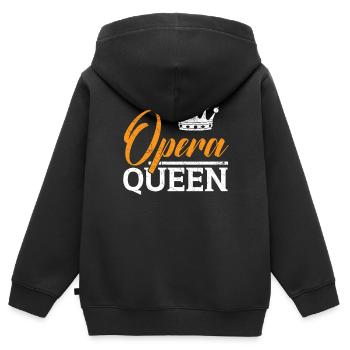 Reine d’Opéra Musique Voix Théâtre Chanteur d’opéra - Sweat Premium à capuche zippé enfant bio - noir - Dos - AI Model Kid Male (0cm)