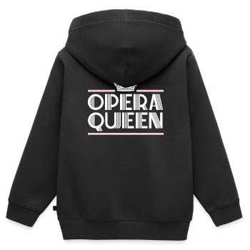 Reine d’Opéra Musique Voix Théâtre Chanteur d’opéra - Sweat Premium à capuche zippé enfant bio - noir - Dos - AI Model Kid Male (0cm)
