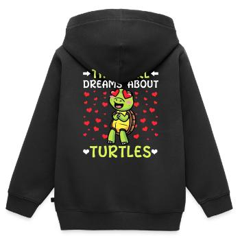 This girl dreams of turtles turtle - Kids Premium Organic Zip-up Hoodie - black - Back - AI Model Kid Male (0cm)