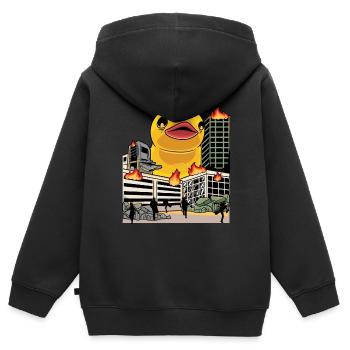 Lustige Riesige Gummi-enten-liebhaber Kinder - Kinder Premium Organic Zip Hoodie - Schwarz - Hinten - AI Model Kid Male (0cm)
