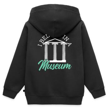 Ich gehöre in ein Museum Lover Museumskurator - Kinder Premium Organic Zip Hoodie - Schwarz - Hinten - AI Model Kid Male (0cm)