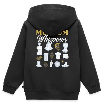 Museum Whisperer Museum Lover Museum Kurator - Kinder Premium Organic Zip Hoodie - Schwarz - Hinten - AI Model Kid Male (0cm)