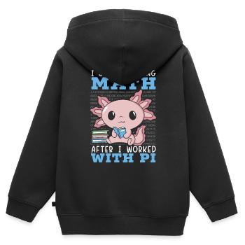 Ich fing an, Mathe zu mögen, nachdem ich mit Pi Day gearbeitet hatte - Kinder Premium Organic Zip Hoodie - Schwarz - Hinten - AI Model Kid Male (0cm)