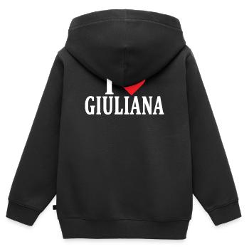 T-Shirt Ich liebe Giuliana T-Shirt Geschenkidee - Kinder Premium Organic Zip Hoodie - Schwarz - Hinten - AI Model Kid Male (0cm)