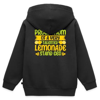 Limonadenstand Zitronensaft Limonade Geschäft - Kinder Premium Organic Zip Hoodie - Schwarz - Hinten - AI Model Kid Male (0cm)