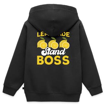 Limonadenstand Zitronensaft Limonade Geschäft - Kinder Premium Organic Zip Hoodie - Schwarz - Hinten - AI Model Kid Male (0cm)