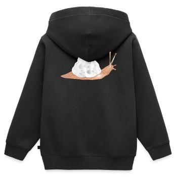 Schnecke mit Sahnehaube als Schneckenhaus - Kinder Premium Organic Zip Hoodie - Schwarz - Hinten - AI Model Kid Male (0cm)